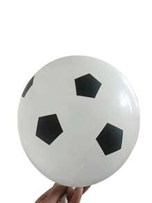 20pcs Green Latex Balloons, 12-Inch Football Printed Latex Balls For Birthday Party Decoration, Christmas - Multicolor - View 4