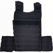 Chaleco Porta Placas delantera y trasera, LISO, sistema molle, Contactel P/parches  Sn039-1 - Negro - Ver 2