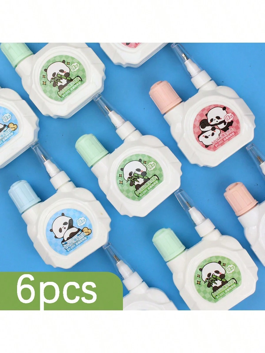 Líquido corrector para estudiantes, gran capacidad, se puede utilizar en ambos extremos, ingredientes seguros,19ml,estilos al azar - 6pcs - Ver 1