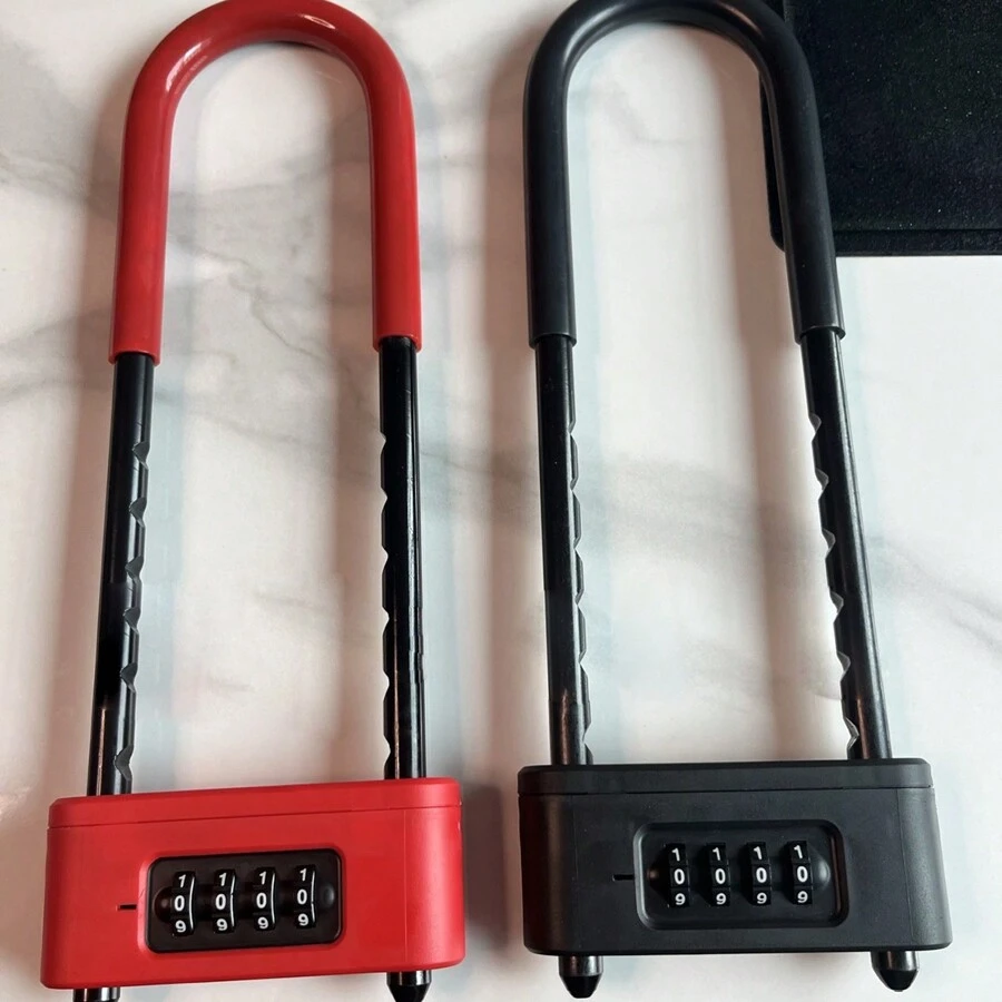 1pc Glass Door Password Lock, 4-Digit Code, Anti-Theft Lock, Sliding/Double Doors, U-Shape Insert Lock, Anti-Pry - Multicolor - View 1