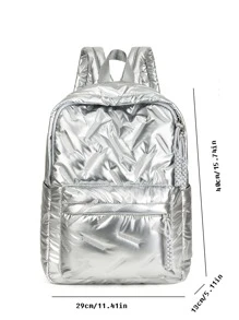 Student Backpack, New Fashion Classic College Style, Solid Color And Diamond Pattern Design, Large Capacity Multi-Pocket Backpack, Can Also Be Used For Travel And Vacation, Suitable For Use On Campus During The School Season. For Short Trips