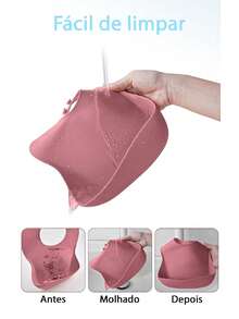 Kit 7 Baby Feeding Dish Silicone Infant Bib - A788 - 紅色 - 查看 3
