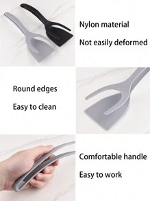 1pc 2-In-1 Egg Spatula Clip,Spatula Clip,Pancake Spatula,Toast Clip,Hamburger Clip,Fried Steak Flip Spatula Clip,Nylon Non Stick Coating Spatula,Toast Chicken Rolls Spatula Clip.Suitable For Frying Chicken Rolls,Pancake,Steak,Fish,Hamburger,Egg,Etc. - Multicolor - View 10