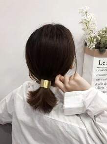 Minimalist Metal Texture Elastic Hair Ties, Ponytail Holders,Hair Accessories,Hair Rope