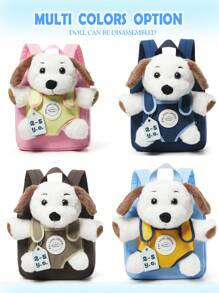 Mochila de Boneca de Cachorrinho Fofo com Zíper para Meninas e Meninos Crianças, Mochila Escolar Leve Mochila Bolsa Escolar com Alça Ajustável para Crianças do Jardim de Infância, Estudantes do Ensino Fundamental e Médio, Mochila de Notebook Viagem Kawaii, Mochila Casual À Prova D'água, Boneca de Desenho Animado Pode ser Desmontada, Mochila Essencial para Férias de Verão, Opção de Cores Diversas