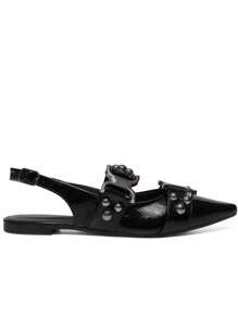 Lumiss Women's Flat Slingback Sandals Pointed Toe Sneakers - 黑色 - 查看 3
