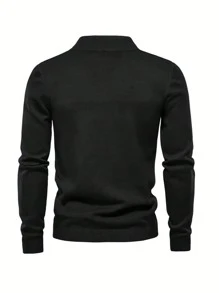 Men's Solid Color Loose Fit Long Sleeve Turtleneck Sweater, Autumn/Winter