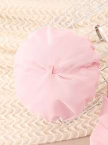 Vestito casual con maniche lunghe e colletto, di colore unito, con cappello e cintura, adatto per ragazze giovani - Rosa - Visualizzare 3