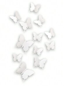 Cute Pink Butterfly Wall Decor 12pcs, Girls Room Wall Decals, Danish Pastel Aesthetic Butterflies Stickers For Nursery Decorations, Baby Toddler Room Decor For Girls(Pink, Blue, Yellow, Purple, White)Baby Shower Family Decorations Gifts