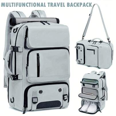 1 件套时尚背包，徒步旅行背包时尚休闲背包，带鞋隔层和充电端口 - 轻巧，大容量可容纳 17 英寸笔记本电脑包，休闲，校园，日常通勤和旅行笔记本电脑感恩节钱包假日电脑背包多功能户外度假包侧包圣诞礼物情人节旅行必需品书包露营旅行包健身包运动包贴纸夏季返校沙滩包情人节礼物笔记本电脑包运动生活