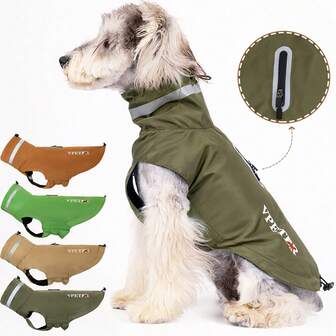 Tunn reflekterande kardborreväst för utomhusbruk, praktisk jacka/regnrock för husdjur, lämplig för små till medelstora hundar