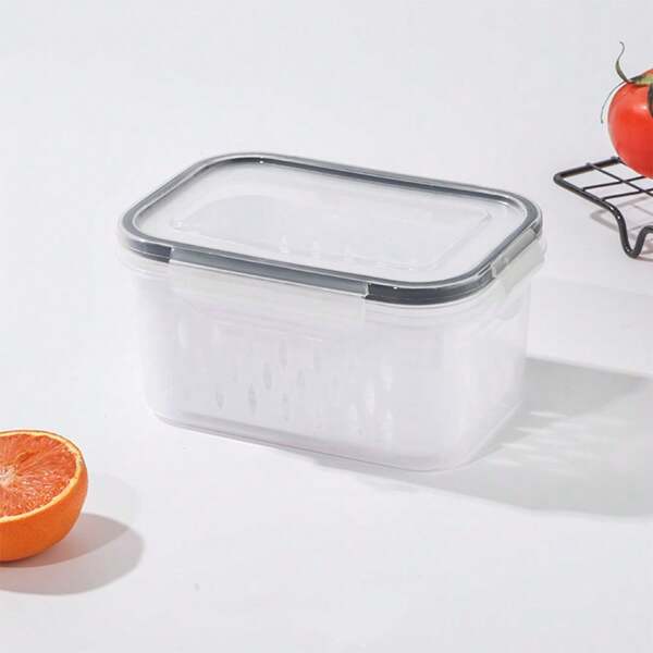2 piezas Contenedores grandes para frutas para refrigerador - Contenedores herméticos para almacenamiento de alimentos con colador extraíble - Contenedores para verduras seguros para lavavajillas y microondas que mantienen las frutas, verduras, bayas y carnes frescos por talla grande tiempo