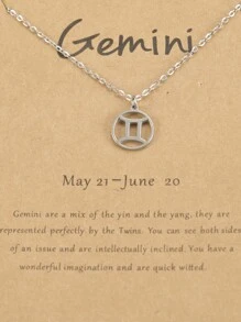 1pc 12 Constellations Symbol Stainless Steel Pendant Necklace With Stainless Steel Chain - Silver - View 10