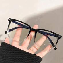 Gafas de lectura de moda fotocromáticas con montura cuadrada y de gran tamaño para hombres y mujeres, con graduación de 0 a +4.0, accesorios para mujeres - Blanco - Ver 8