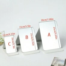 1pc Folding Makeup Mirror With Cosmetic Desktop Standing For Travel, Vanity Table, Room Decor, Dormitory, Beauty Gifts (Rectangular)(Carton Packaging) - Black - View 11