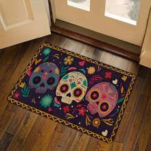 1pc Thickened 0.47 Inch/1.2cm Skull Non-Slip Kitchen Mats,Perfect For Halloween, Day Of The Dead & Easter Decor,Durable,Non-Slip,For Bedroom, Living Room, Laundry, And Bathroom,Halloween Decor,Home Decor Halloween Party - Multicolor - View 14