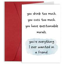 1PC, Funny Birthday Card For Friend, Best Friend Birthday Card For Women Men, Happy Birthday Card For BBF, Humorous Friendship Greeting Card, You're Everything I Ever Wanted In A Friend - one-size - View 1