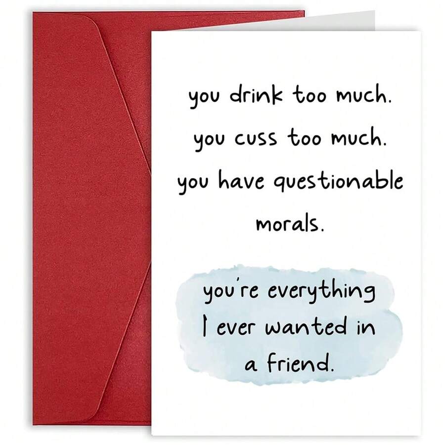 1PC, Funny Birthday Card For Friend, Best Friend Birthday Card For Women Men, Happy Birthday Card For BBF, Humorous Friendship Greeting Card, You're Everything I Ever Wanted In A Friend - one-size - View 1