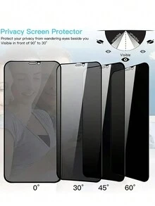 1 Miếng Bảo Vệ Màn Hình Kính Cường Lực Chống Nhìn Trộm Tương Thích Với Iphone X/XS/XR/11/12/13/14/15/15PLUS/15PRO/15PROMAX /7/8/PLUS-9H Độ Cứng Chống Trầy Xước Dễ Dàng Lắp Đặt - màu đen - Xem 2