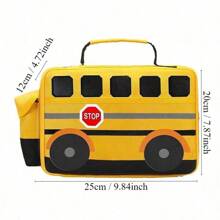 1PC Yellow School Bus Lunch Box Bag For Back To School Girls Boys Insulated Lunch Bags Reusable Lunch Cooler Tote For Women Work Travel Pinic,Back To School