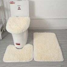 3pcs Bathroom Carpet Set With 3pcs Shower Mat, U-Shaped Toilet Mat And Super Absorbent Ultra-Fine Fiber Plush Bath Mat, Slip Resistant, Machine Washable, Fluffy Bath Rug Home Bathroom Decor Outdoor Rug Door Mat Fall Decor Bathroom Accessories Back To School Entryway Decor - Multicolor - View 30