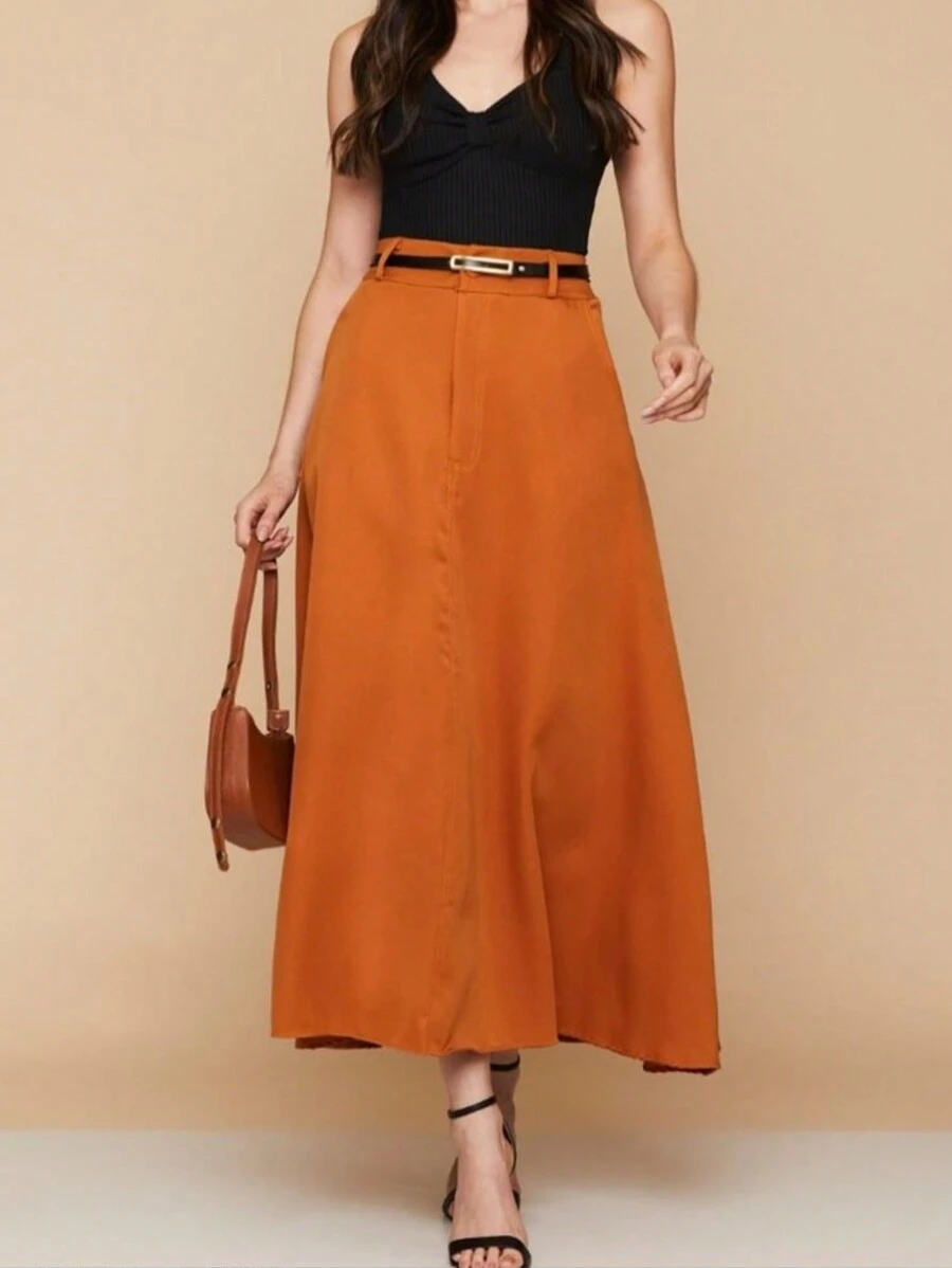Women Skirts - Maroon - View 1