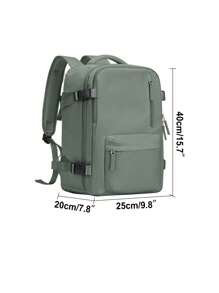 便携式旅行背包，大容量防水尼龙徒步背包，户外笔记本电脑背包，适合旅行、露营、徒步，男女通用，是送给妈妈、爸爸、女儿、朋友的理想礼物，也是新年、情人节和旅行的完美之选。 - 軍綠色 - 查看 4