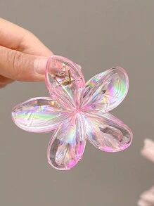 2 piezas Pinzas de pelo de plástico elegantes de 7.5cm/2.95in con escamas de sirena blancas y negras y flores láser, accesorios versátiles y elegantes para uso diario, fiestas, viajes, duchas, maquillaje, San Valentín, garras para el cabello, pinzas para el cabello, accesorios para el cabello para la escuela