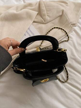 French Style Chic Diamond Shape Chain Bag For Women, 2024 New Fashion Handbag For Commuting And Casual Wear - Can Be Carried By Hand, Shoulder Or Diagonally