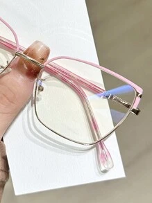 1副女士不锈钢猫眼弹簧脚垫，时尚百搭，无度数眼镜，四季皆宜