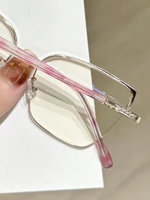 1副女士不锈钢猫眼弹簧脚垫，时尚百搭，无度数眼镜，四季皆宜