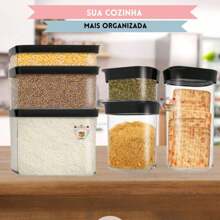 Kit 2 Peças Potes Hermerticos 1100ml Para Frios Presunto Queijo Anti Impacto Medias Porcoes Porta Mantimentos Para Grãos Frutas Cereais Maracarrao