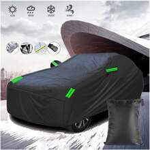 Full Car Cover With Reflective Stripes - Black - View 3