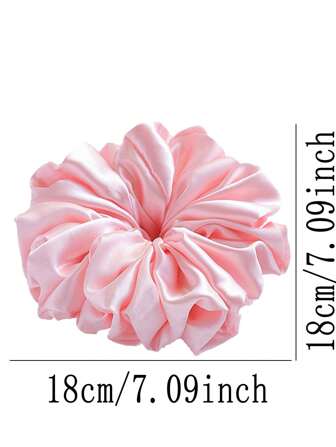 XXL-storlek rosa satinhårband accessoar för kvinnor och flickor, rosa accessoarer hårband kramiga hårband, fritidsaccessoarer, presenter med hästsvans