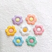 20 件网格 6 瓣花装饰 DIY 服装配件 - 藍色 - 查看 3