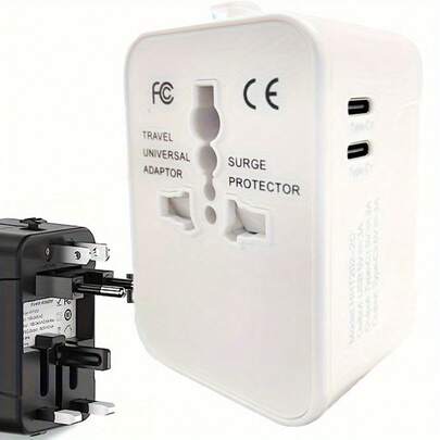 Universal Travel Adapter, Portable Worldwide All-In-One Plug Adapter With 3 USB Ports (2 USB C), International Converter Wall Charger World AC Power Adapter - For USA EU UK AUS