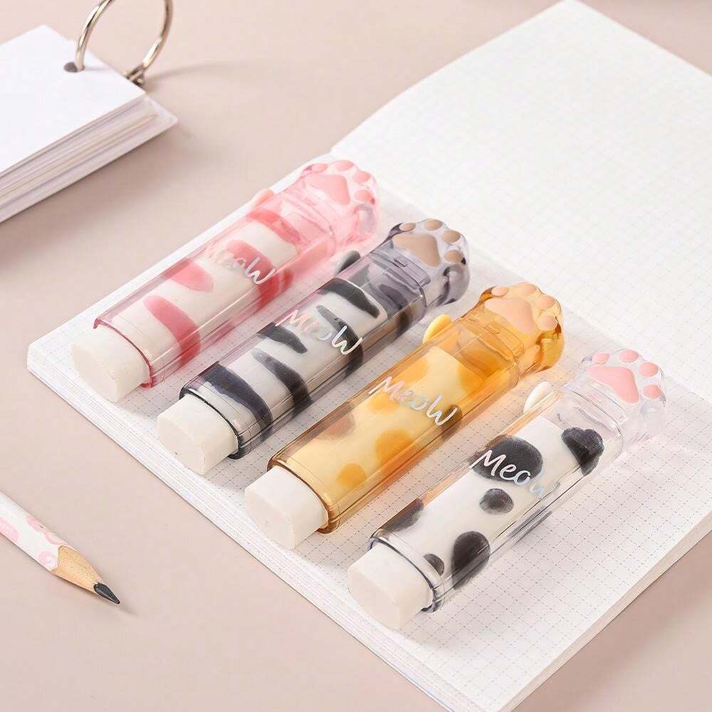 Taille-crayon Mignon En Forme De Patte De Chat, Fournitures Scolaires Originales, Lot De 2, Gris, 5,5 Cm, Cadeau Enfant