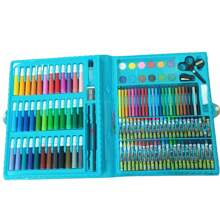 KIT 150 Pieces Children's Painting Suitcase Case Chalk Pens Pencils Varied Colors And Sizes + Coloring Drawings Children's Gift - Nhiều màu - Xem 5