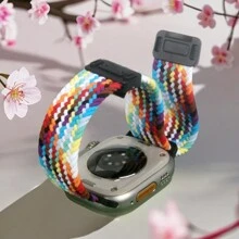 1 件 18mm20mm22mm 编织磁环兼容 Sam Galaxy Watch 7/6/5/4 40mm44m/6 Classic 43mm 47mm/Active 2/Gear S3 Classic/HW GT5/GT4 41mm 46mm/GT2/GT 3 42mm 46mm/HW Watch 4 Pro/Watch GT 5 Pro 表带，磁性编织环兼容 表带