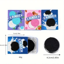 1 pieza Goma de borrar con forma de pan tostado de dibujos animados, goma con diseño de rebanada de pan altamente atractivo en estilo INS, herramienta de papelería novedosa - Multicolor - Ver 3