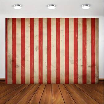 1 邪恶万圣节马戏团狂欢节背景节日红白条纹黄色血腥飞溅派对装饰恐怖球肖像摄影背景照片展台工作室道具，派对装饰用品，家居装饰用品，节日装饰，圣诞节