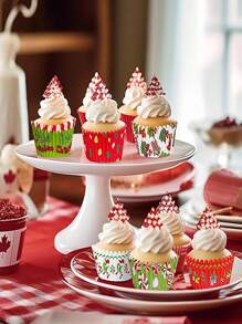 600Pcs Christmas Cupcake Liners Funny Cartoon Character Cupcake Wrappers Baking Cups Holders Red Green Muffin Liners For Xmas Holiday Birthday Party Candy Make Baking Supplies Christmas Christmas Decor Christmas Decorations Christmas Gifts