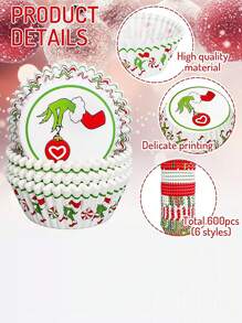 600Pcs Christmas Cupcake Liners Funny Cartoon Character Cupcake Wrappers Baking Cups Holders Red Green Muffin Liners For Xmas Holiday Birthday Party Candy Make Baking Supplies Christmas Christmas Decor Christmas Decorations Christmas Gifts