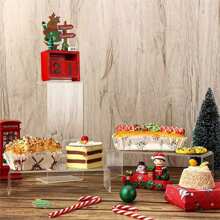 1件/3件/4件/5件套装亚克力展示架透明产品支架，纸杯蛋糕架甜品展示透明展示架，糖果棒架，人物亚克力升降展示架，矩形加宽分层展示架，桌面展示架，用于收藏品，甜品展示，小雕像展示和桌面组织，办公室和宿舍配件，家庭收纳用品，房间装饰，厨房，圣诞礼物 - 無色 - 查看 7