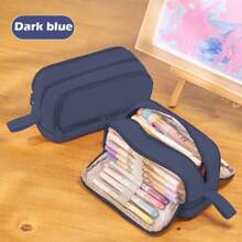 Estojo de lápis de grande capacidade, estojo multifuncional para canetas, estojo para canetas em cores de macaron para estudantes, armazenamento de papelaria, material de escritório escolar, volta às aulas, volta às aulas, material escolar, estojo para lápis, mochila escolar