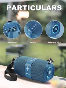 T&G Altavoz portátil inalámbrico compatible con mensajería transversal al aire libre TG667, altavoz pequeño y lindo reproductor de música, compatible con USB/tarjetF/radio FM, conecta teléfono móvil/tableta/TV, conexión dentro de 10 metros - Azul - Ver 5
