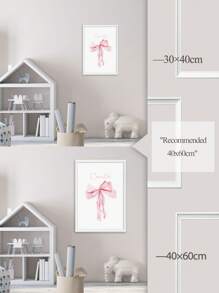 1 pieza Póster de arte estilo lazo con nombre personalizado, pintura en lienzo con letra, póster nórdico, decoración de pared para habitación de niños, accesorio, imagen colgante regalo de Navidad, Día de San Valentín, decoración Día de San Valentín, sin marco
