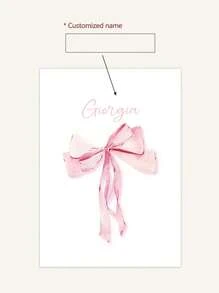 1 pieza Póster de arte estilo lazo con nombre personalizado, pintura en lienzo con letra, póster nórdico, decoración de pared para habitación de niños, accesorio, imagen colgante regalo de Navidad, Día de San Valentín, decoración Día de San Valentín, sin marco