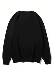 Men's Solid Color Casual Sweater For Autumn