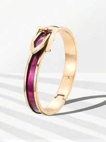 1 pezzo Braccialetto a fascia placcato oro con decoro in smalto a goccia per donne